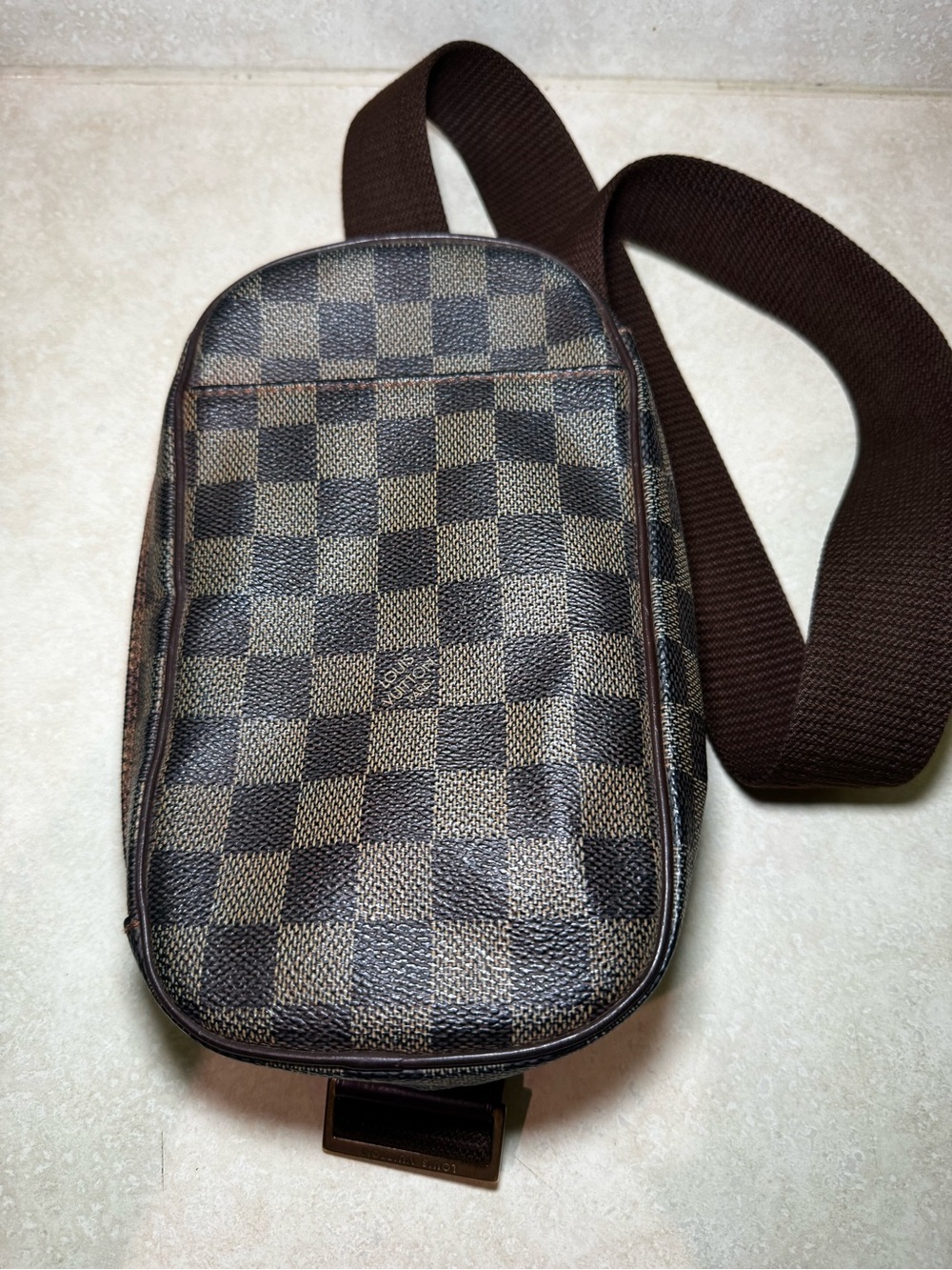 Authentic Louis Vuitton Geronimo Ebene Pochette Sling Crossbody Bag Pre -loved